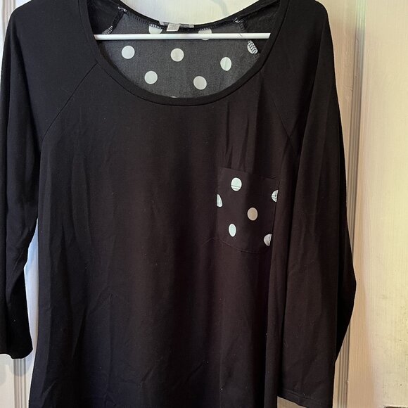 charming charlie medium black and white polka dot top/tunic - Picture 1 of 4